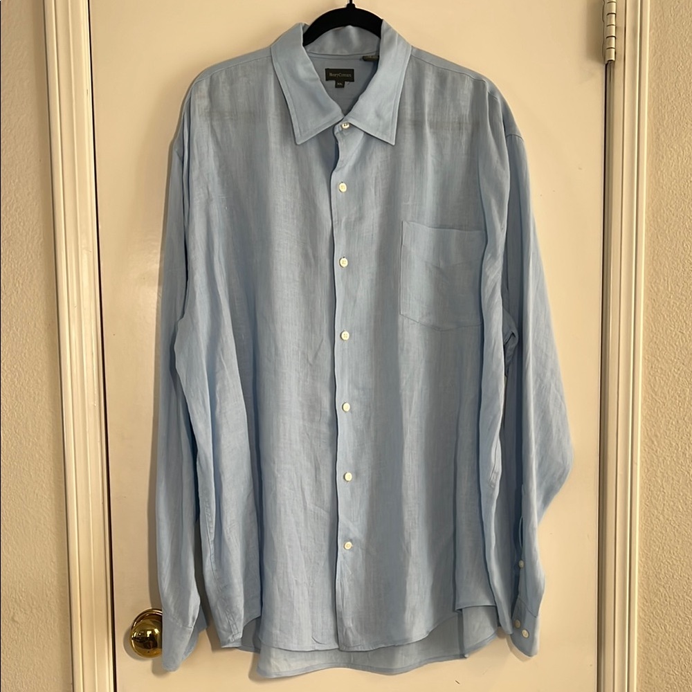 Henry Cottons Men’s Long Sleeved Button Down Shirt 100% Linen